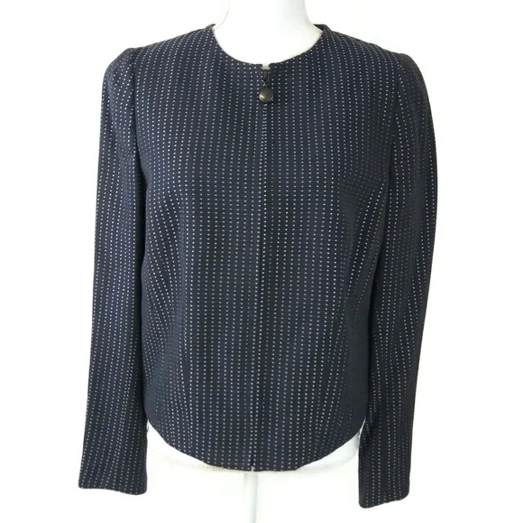 Akris Punto Tweed Zip Up Jacket Size 12 Office Work Corporate Designer Feminine - Picture 1 of 7